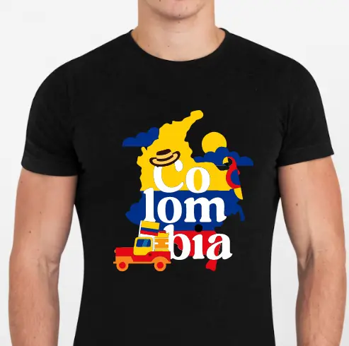 Playera Colombia Negra